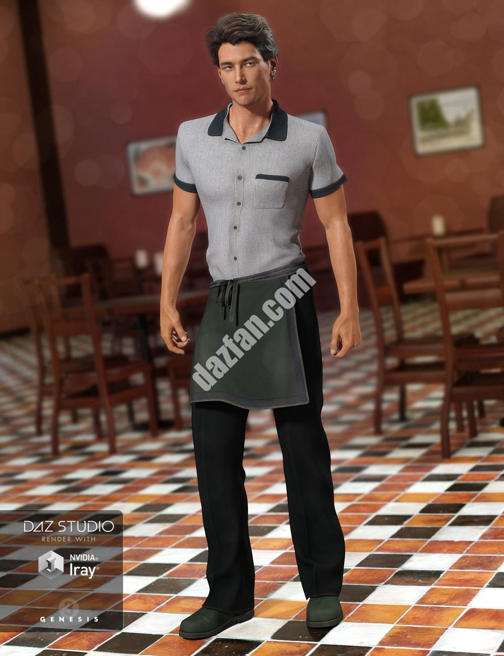 [daz服装] 创世纪3男服务员制服-DAZ爱好者