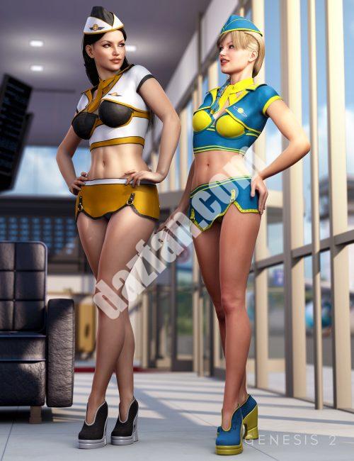 [daz服装] 性感的空姐纹理创世纪3-DAZ爱好者