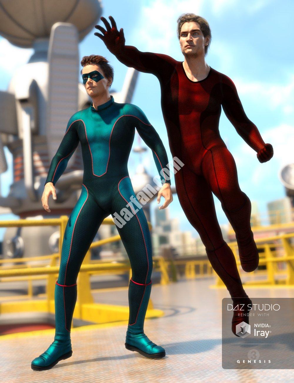 [daz服装] 超级紧身衣新英雄纹理G3-DAZ爱好者