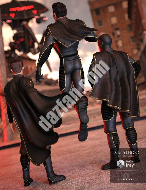 [daz服装] 超级英雄披风设定创世纪3男性-DAZ爱好者