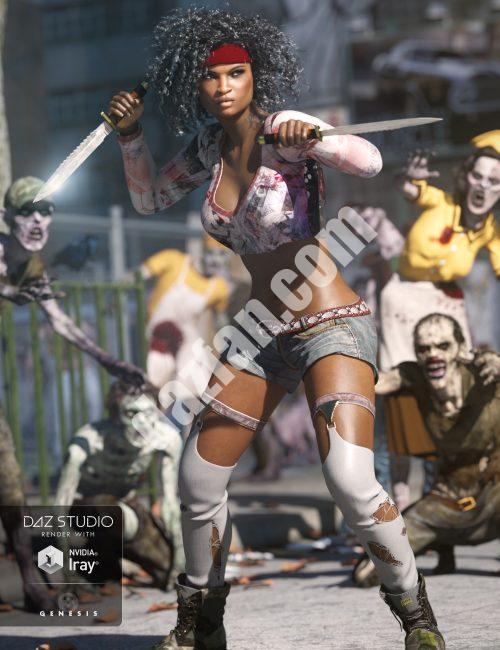 [daz服装] 创世纪3女性版都市盗贼服装-DAZ爱好者