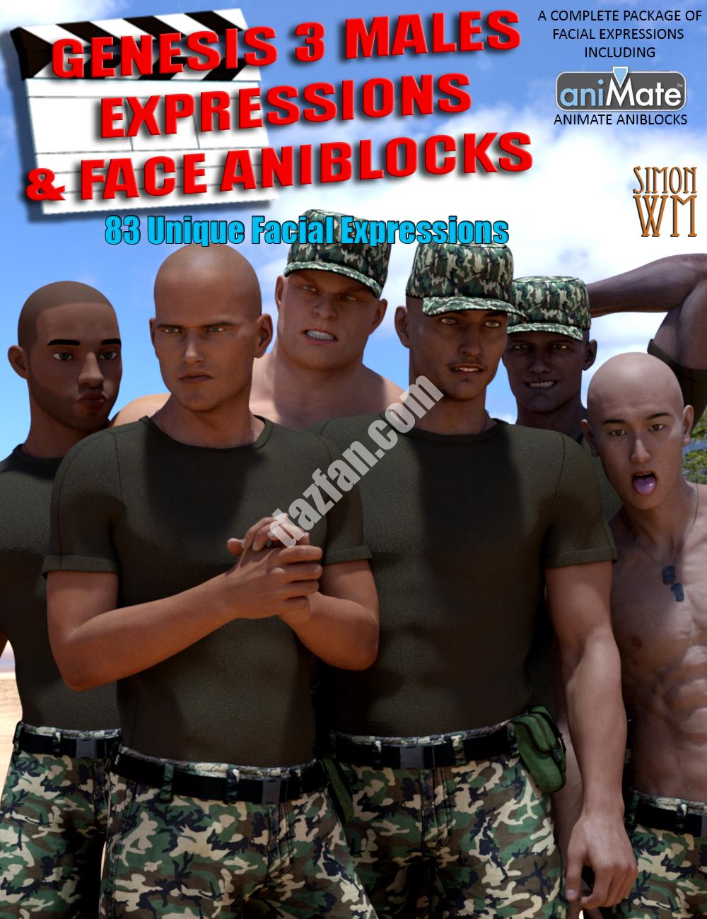 [daz姿势] 创世纪3Genesis 3 男性表情与面部动画模块。-DAZ爱好者