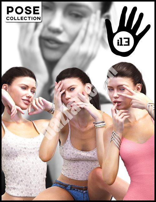 [daz姿势] i13 手触脸姿势集合G3F-DAZ爱好者