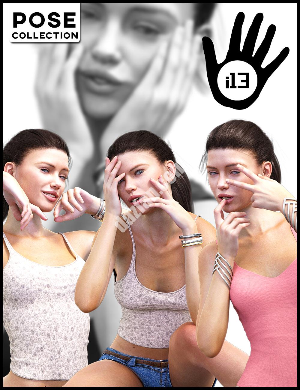[daz姿势] i13 手触脸姿势集合G3F-DAZ爱好者