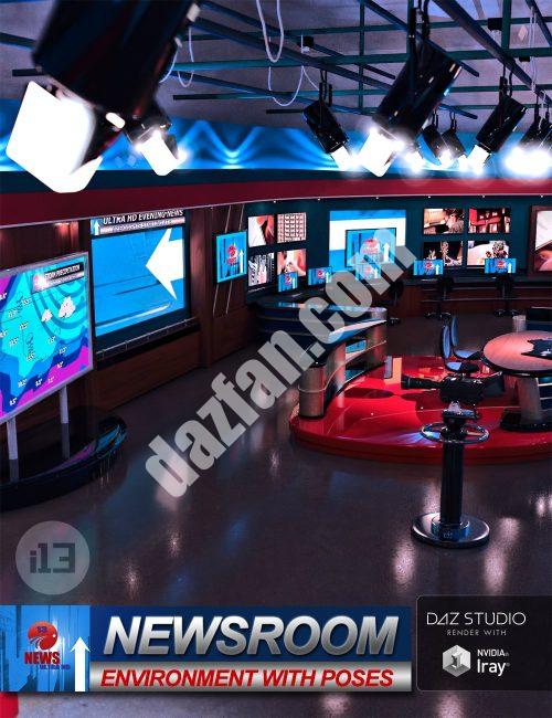 [daz姿势] i13 新闻室与姿态-DAZ爱好者
