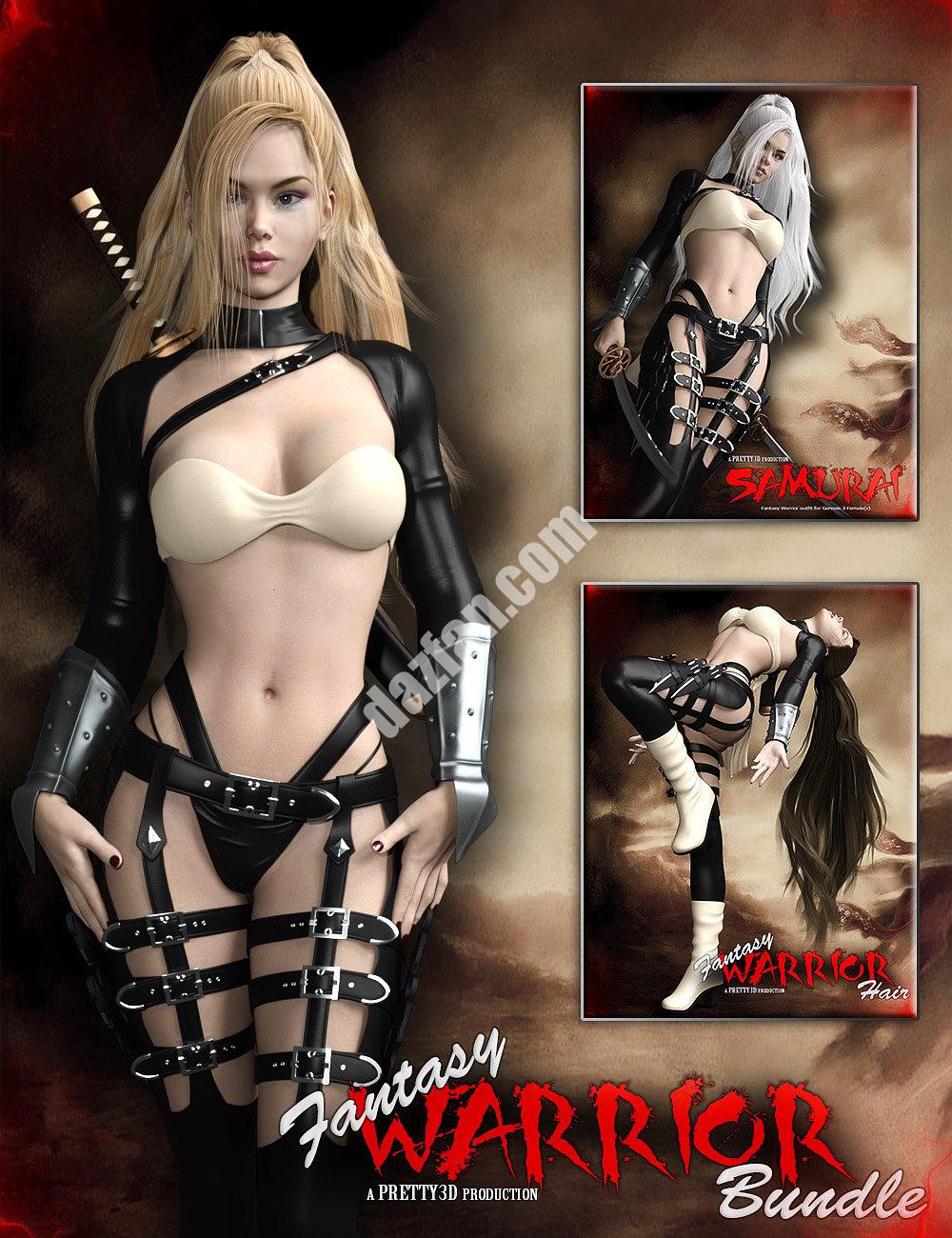 [daz服装] 创世纪3女性版武士幻想捆绑包-DAZ爱好者