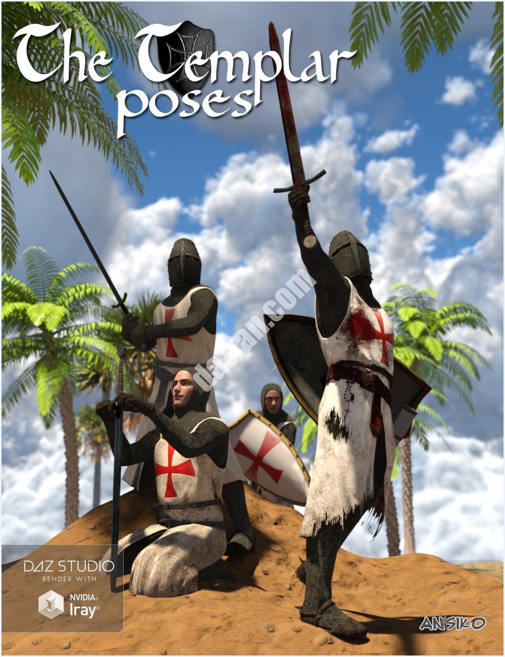 [daz姿势] 圣殿骑士摆姿势-DAZ爱好者