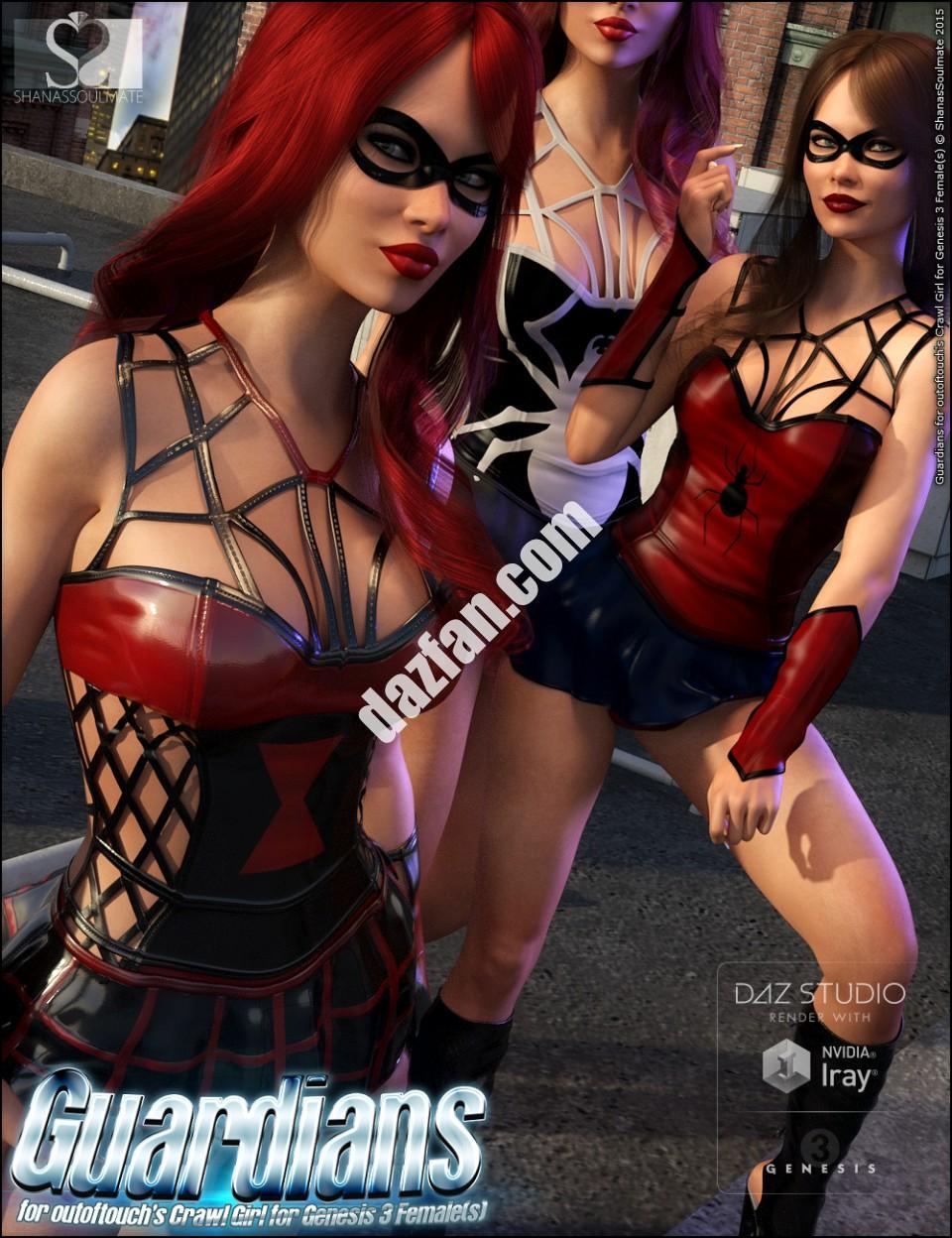 [daz服装] 爬行女孩守护者纹理-DAZ爱好者