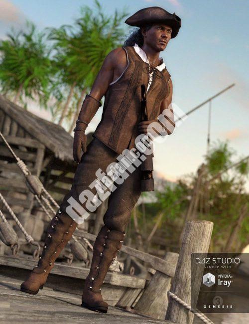 [daz服装] 创世纪3男船长装-DAZ爱好者