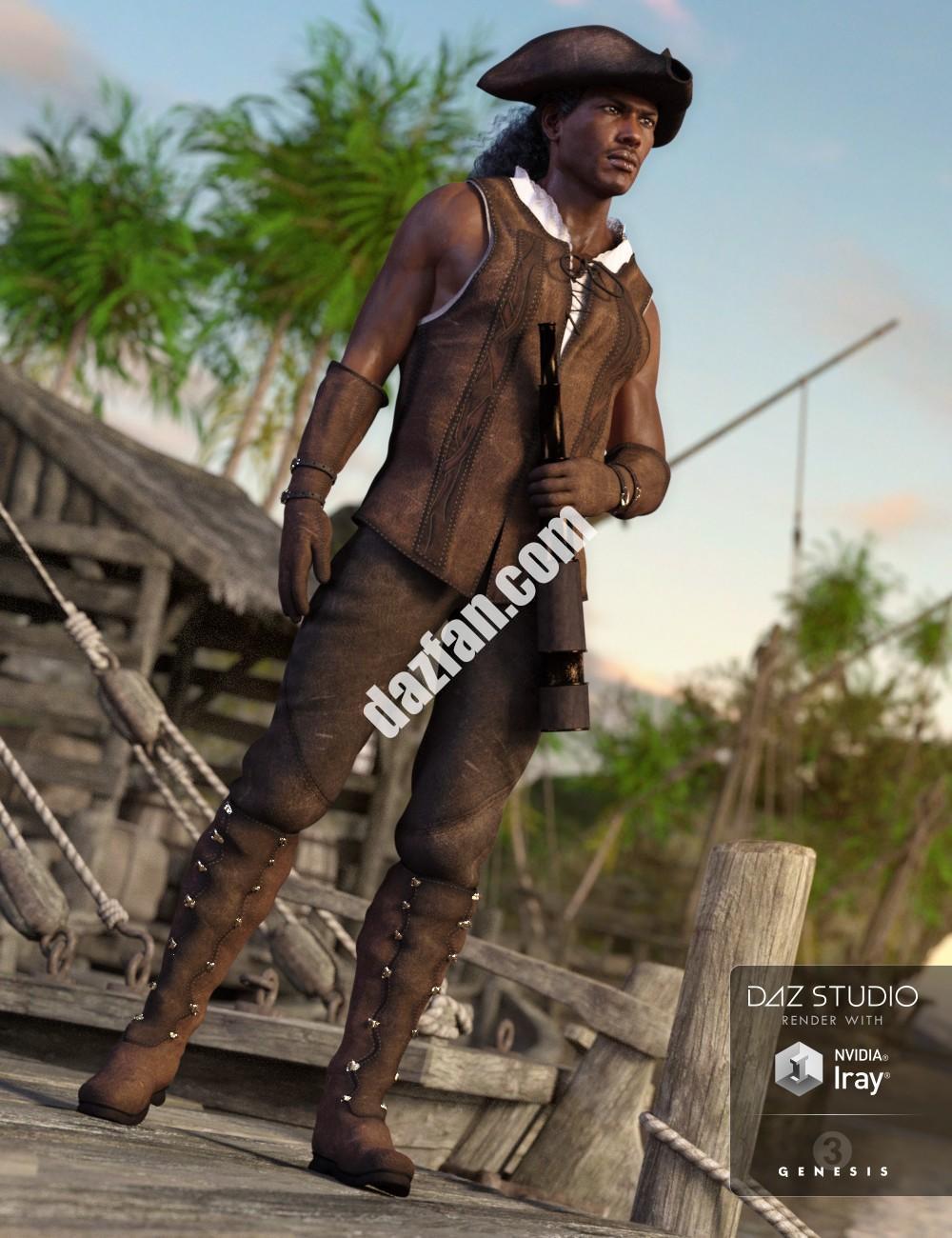 [daz服装] 创世纪3男船长装-DAZ爱好者