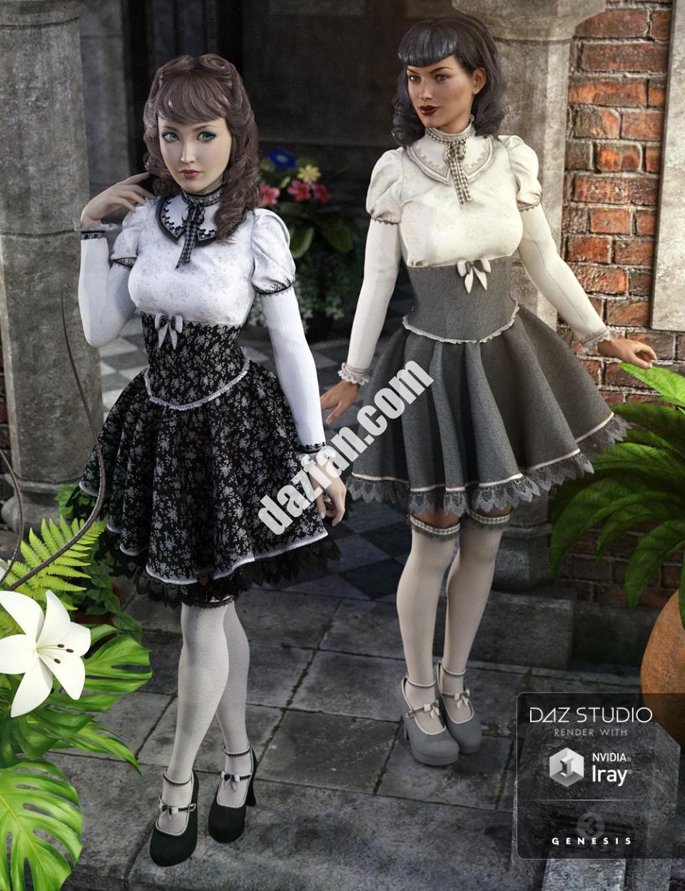 [daz服装] 哥特式洛丽塔服装纹理-DAZ爱好者