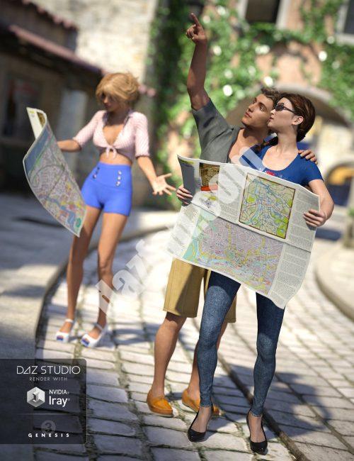 [daz姿势] 创世纪3号的游客姿势-DAZ爱好者