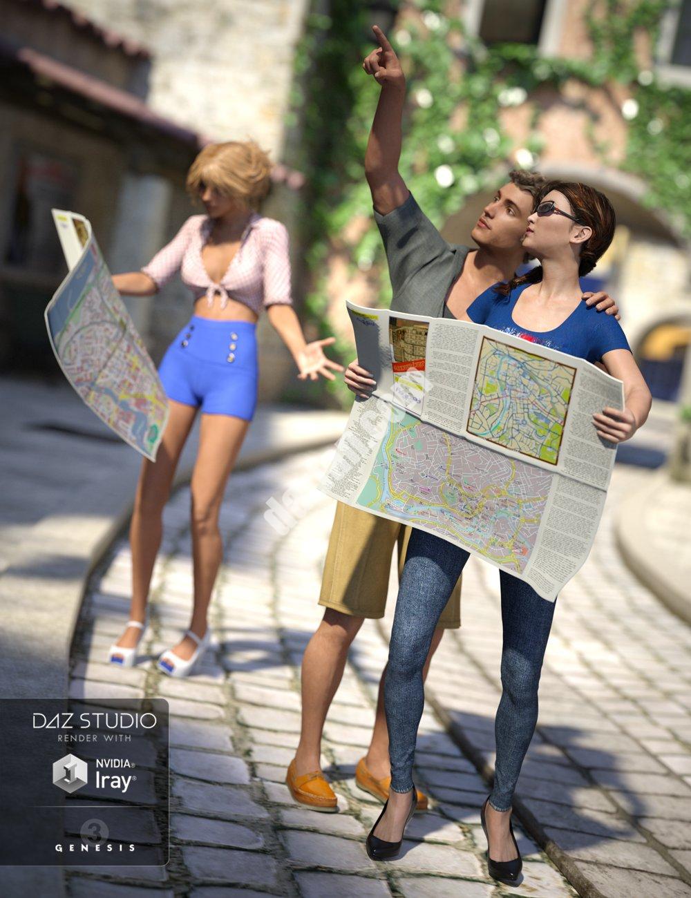 [daz姿势] 创世纪3号的游客姿势-DAZ爱好者