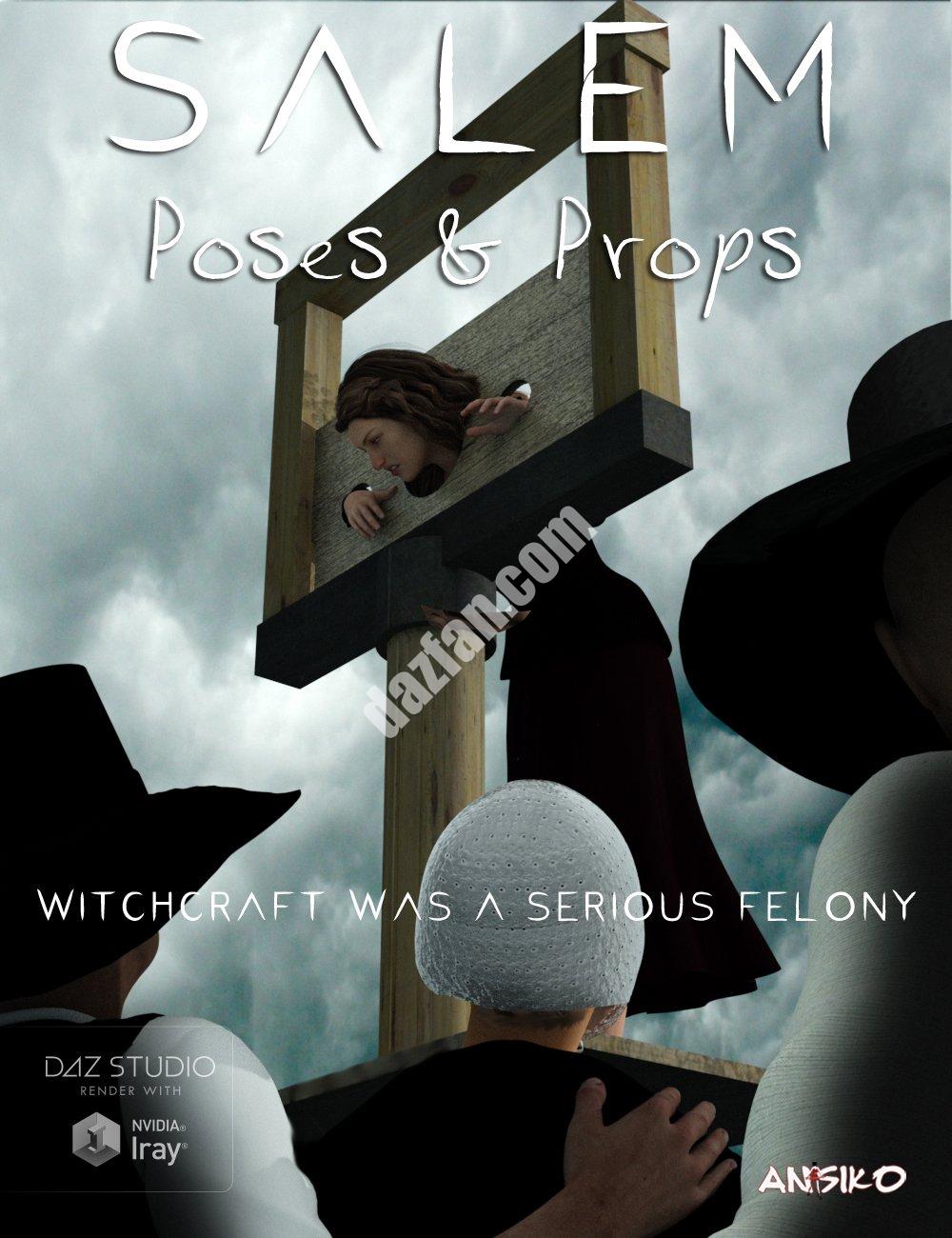 [daz姿势] 塞勒姆道具和姿势-DAZ爱好者