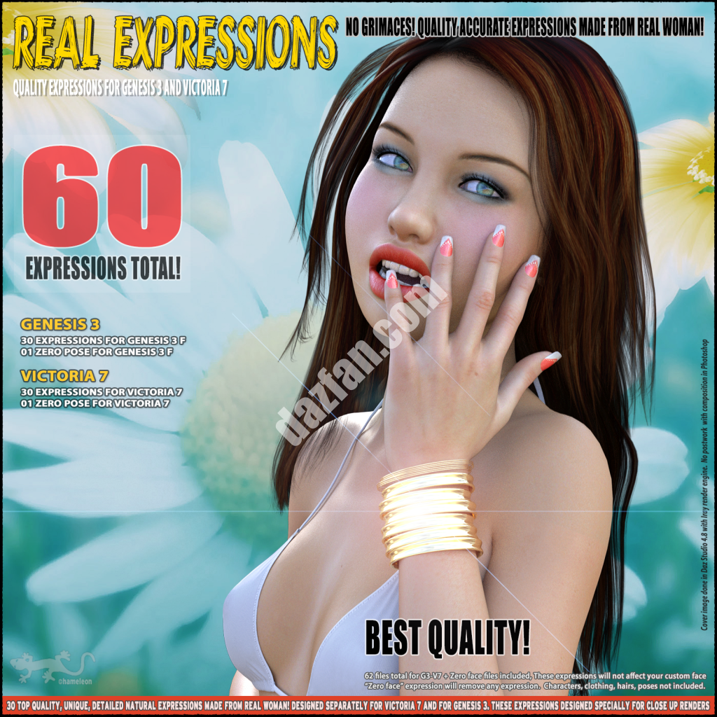 [daz姿势] G3V7的真实表达式-DAZ爱好者