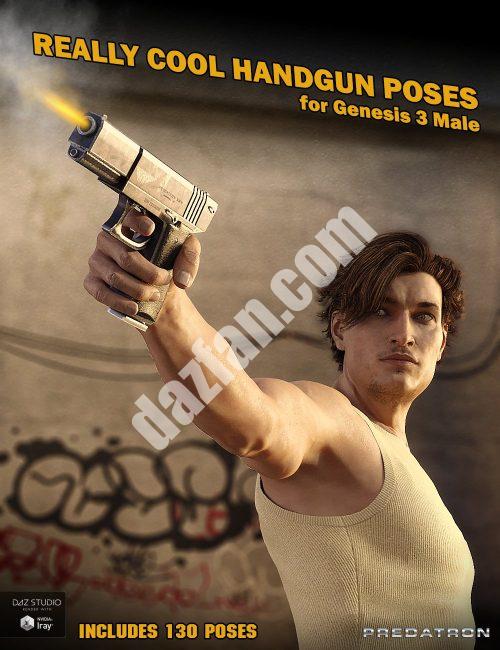 [daz姿势] 很酷的手枪和《创世纪3》中的Genesis 3 男性造型-DAZ爱好者