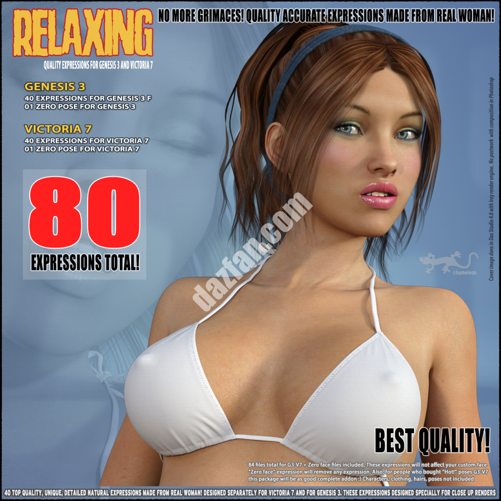 [daz姿势] 放松- G3V7的表达式-DAZ爱好者