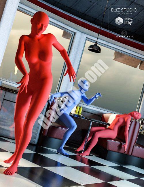 [daz姿势] 月光下的餐厅僵尸在里面-DAZ爱好者