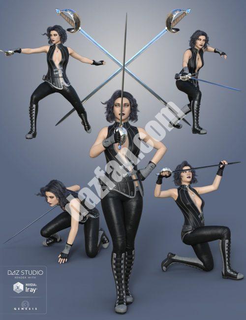 [daz姿势] Magna Flux Sabre为创世纪3女性摆姿势(s)和维多利亚7-DAZ爱好者