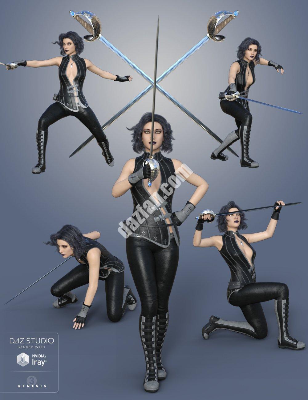 [daz姿势] Magna Flux Sabre为创世纪3女性摆姿势(s)和维多利亚7-DAZ爱好者