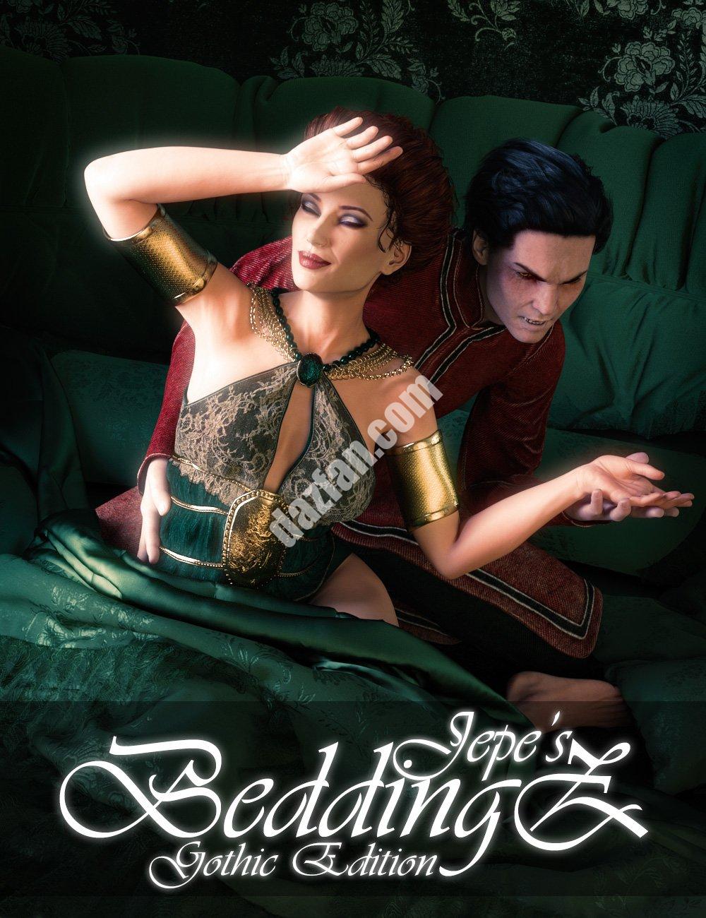 [daz姿势] 杰佩的床上用品和姿势哥特版-DAZ爱好者