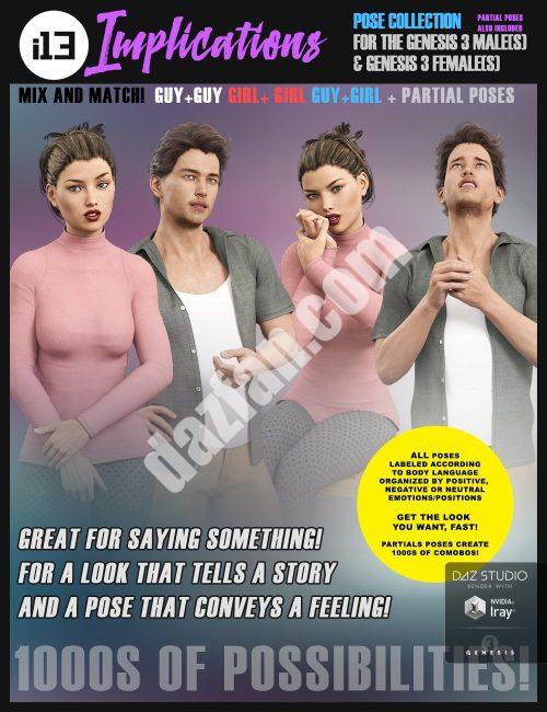 [daz姿势] i13《创世纪》第3章Genesis 3 男性和女性的含义-DAZ爱好者