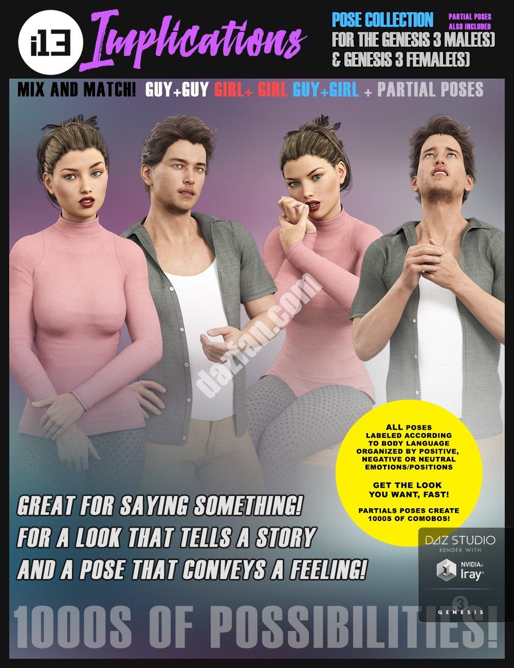 [daz姿势] i13《创世纪》第3章Genesis 3 男性和女性的含义-DAZ爱好者