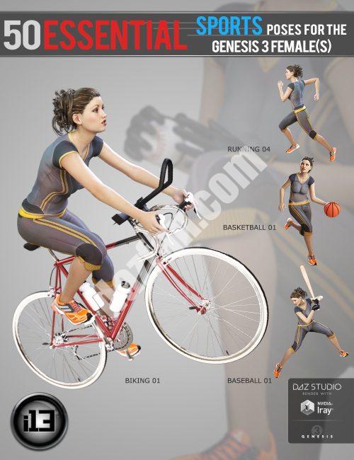 [daz姿势] i13 50个必要的运动姿势为创世纪3的女性-DAZ爱好者