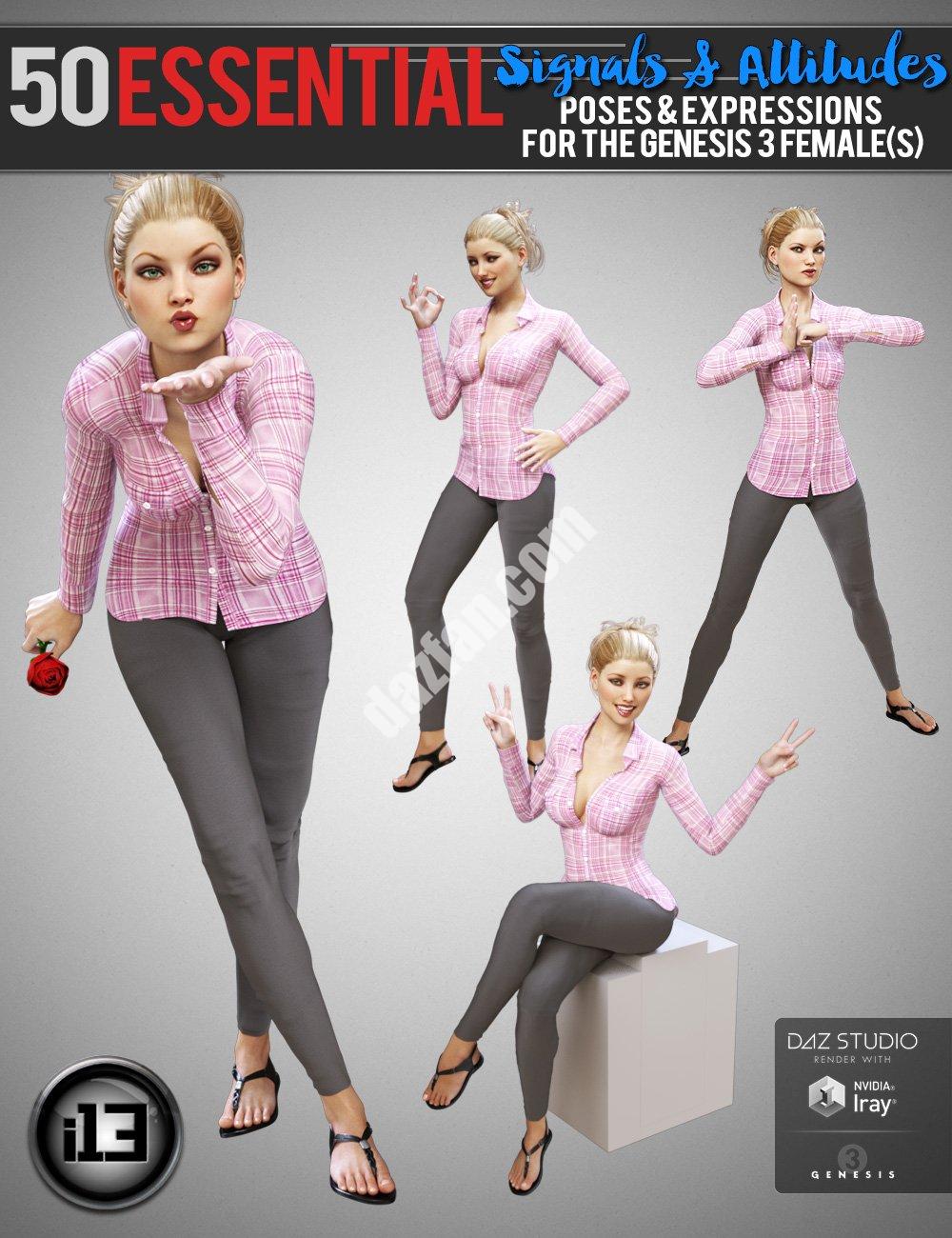 [daz姿势] 50种重要的信号和态度、姿势和表情-DAZ爱好者