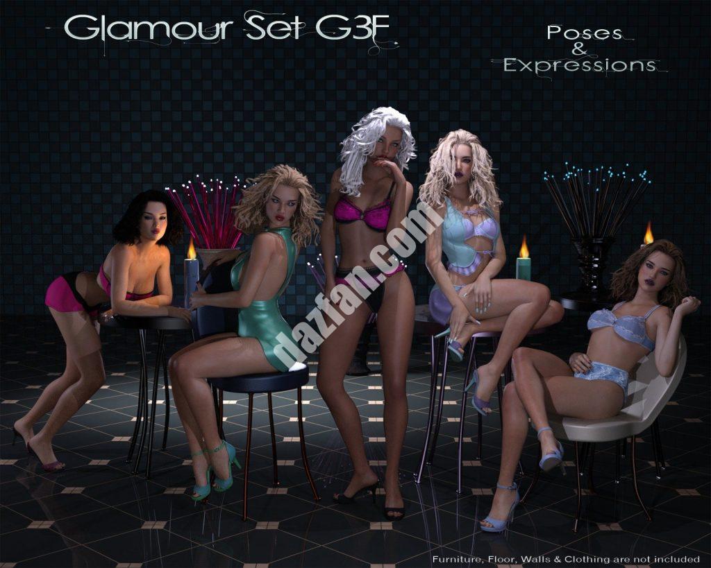 [daz姿势] 魅力套装G3F姿势和表情-DAZ爱好者