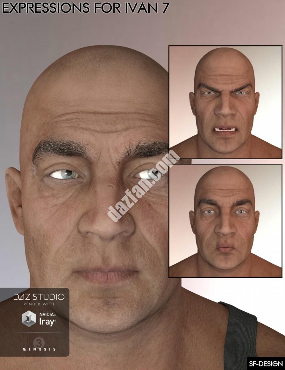 [daz姿势] 伊万7号和创世纪3号的表达-DAZ爱好者