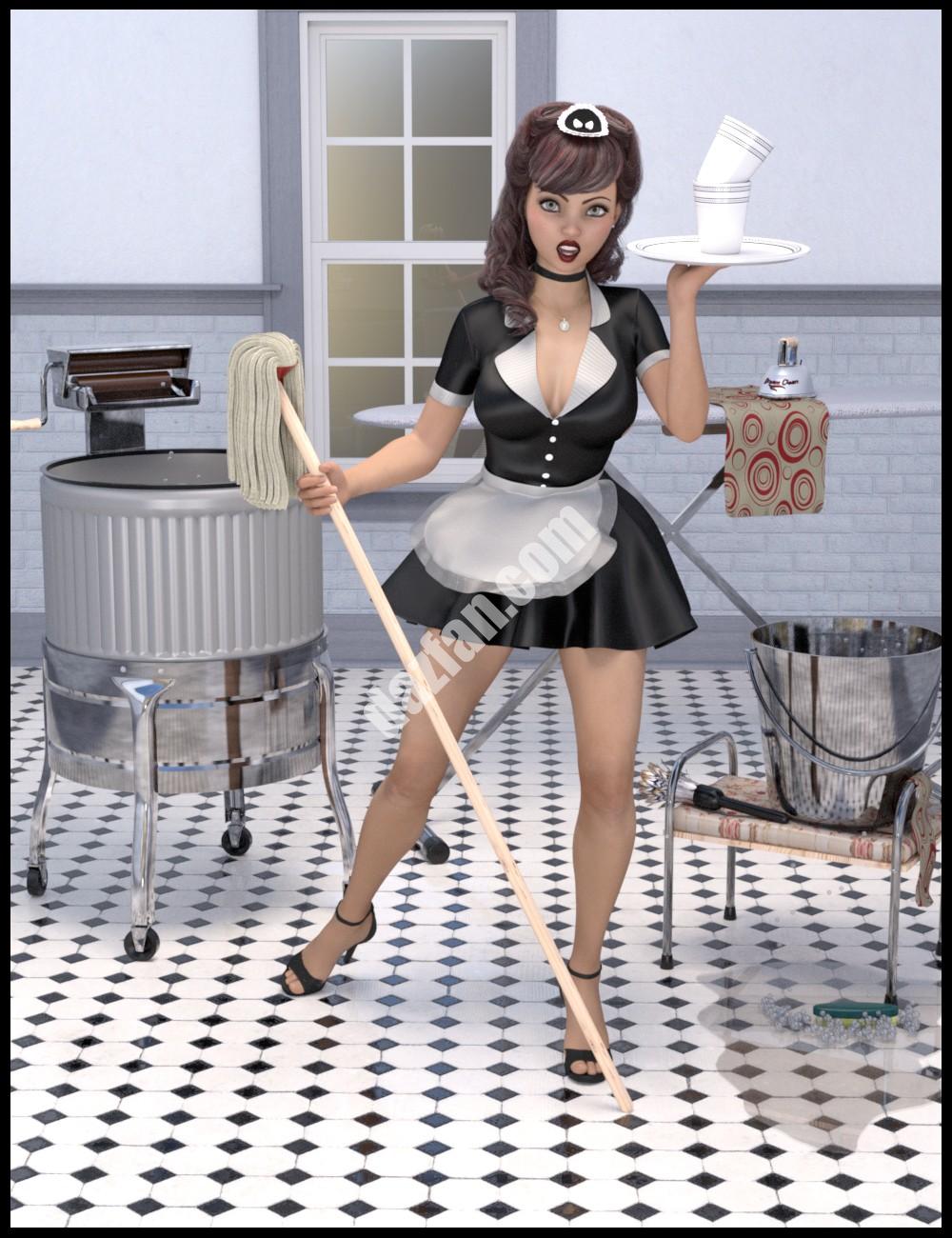 [daz姿势] 梦想清洁的道具和姿势创世纪3的女性(s)-DAZ爱好者