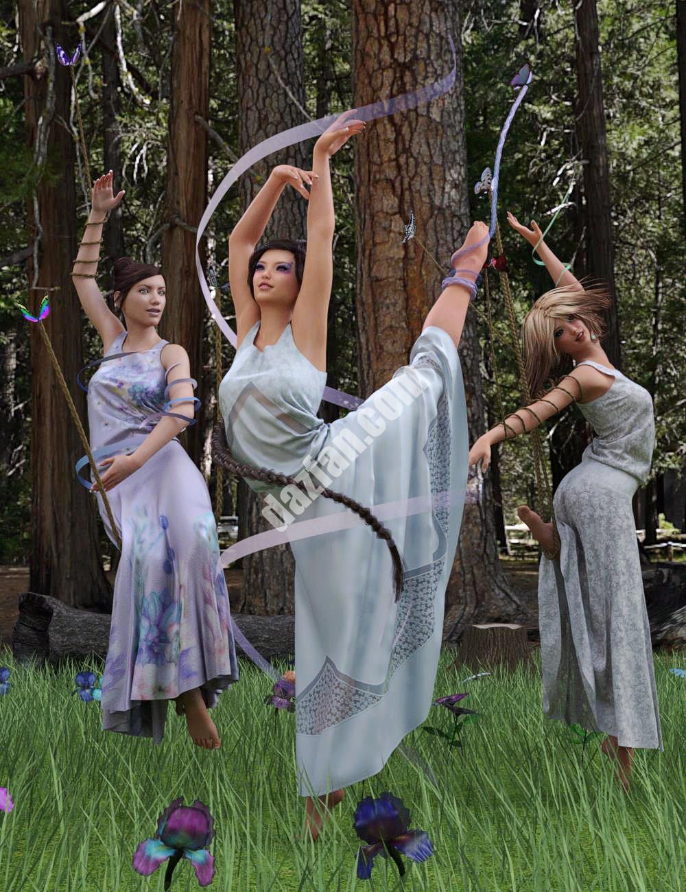 [daz姿势] 蝴蝶舞的姿势和道具-DAZ爱好者