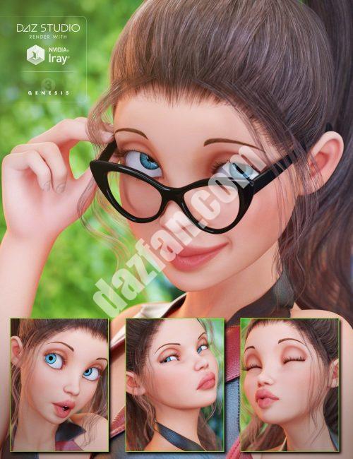 [daz姿势] 7 . Capsces Tooned Expressions for The Girl-DAZ爱好者