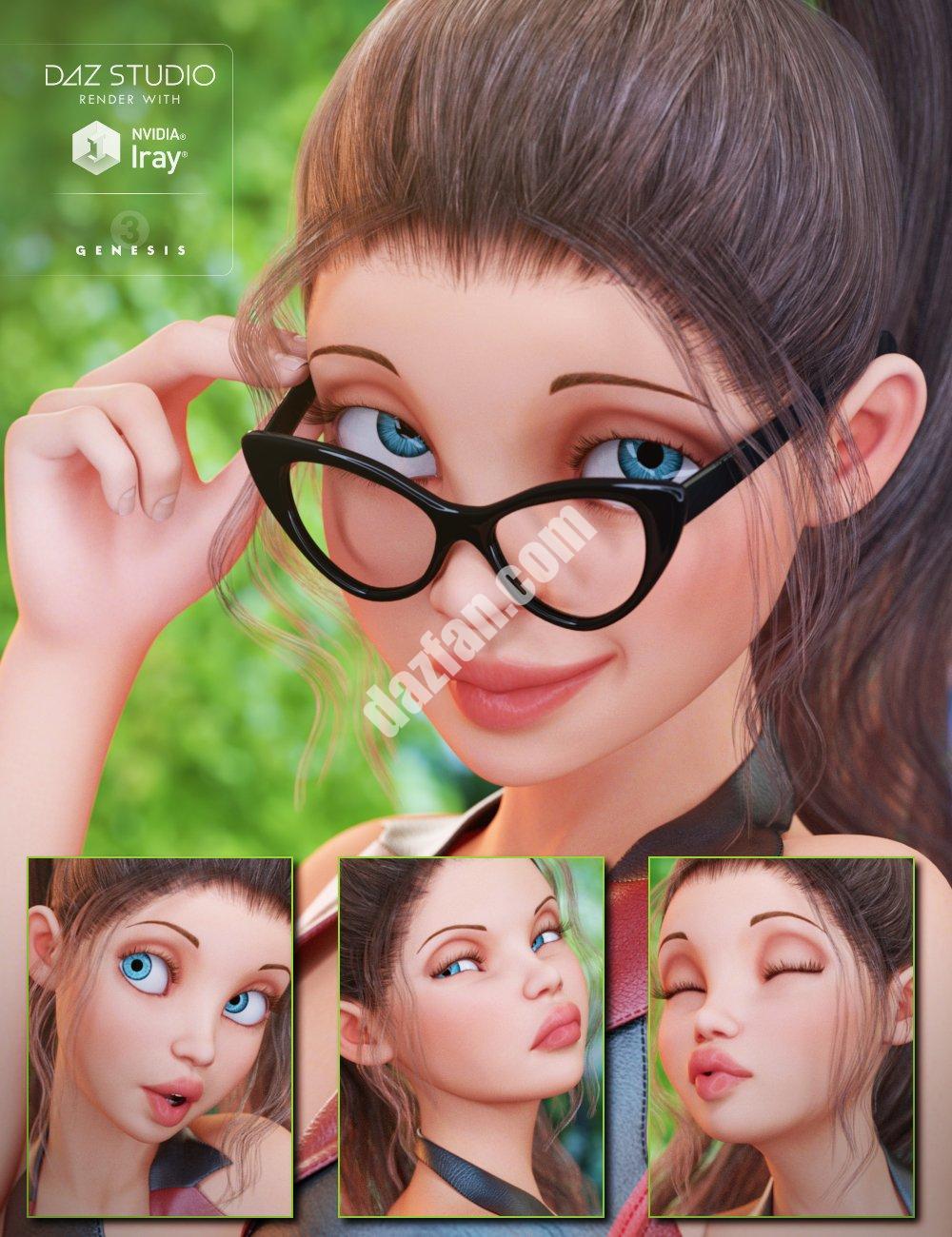 [daz姿势] 7 . Capsces Tooned Expressions for The Girl-DAZ爱好者