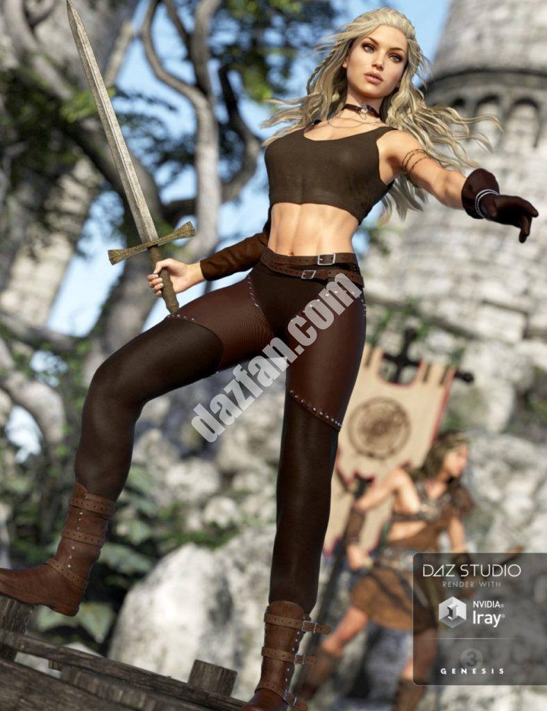 [daz服装] 创世纪3女性冒险女孩套装-DAZ爱好者