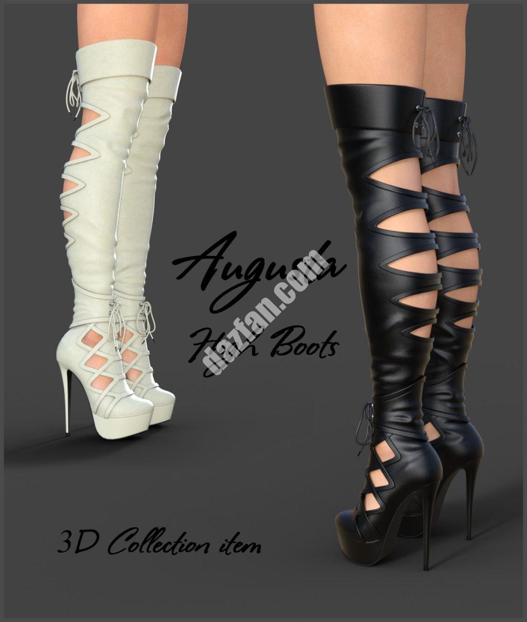 [daz服装] 创世纪3女性奥古斯塔高靴-DAZ爱好者