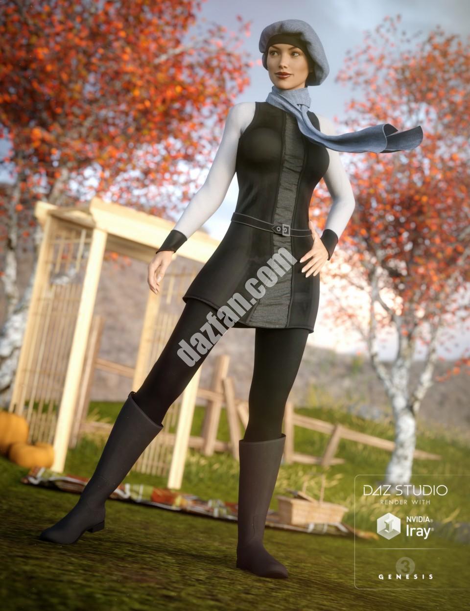 [daz服装] 创世纪3女性秋季时髦装-DAZ爱好者
