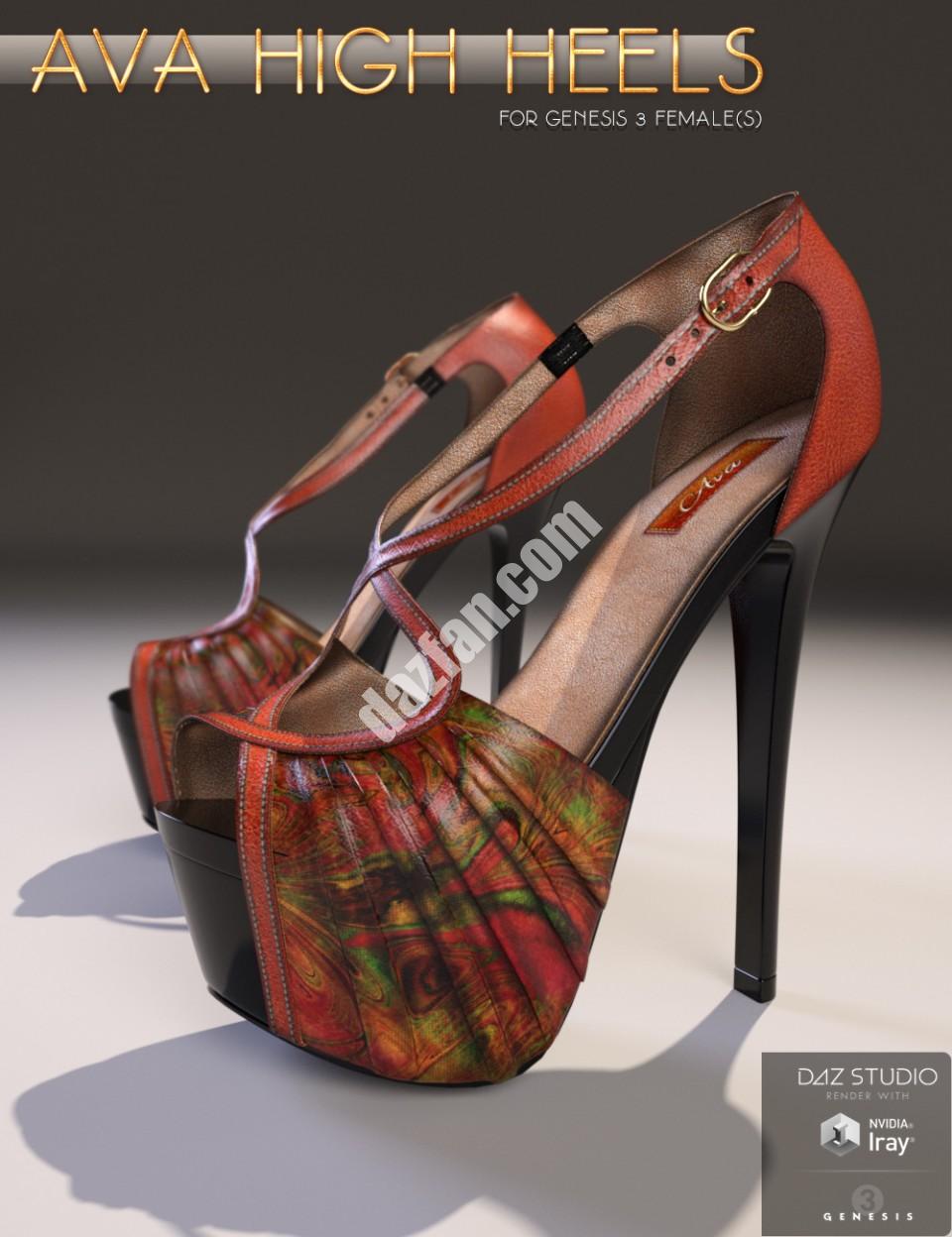 [daz服装] 创世纪3女款Ava高跟鞋-DAZ爱好者