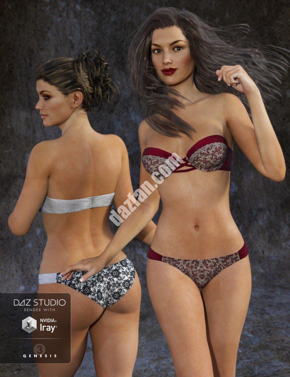 [daz服装] 带多比基尼内衣纹理-DAZ爱好者