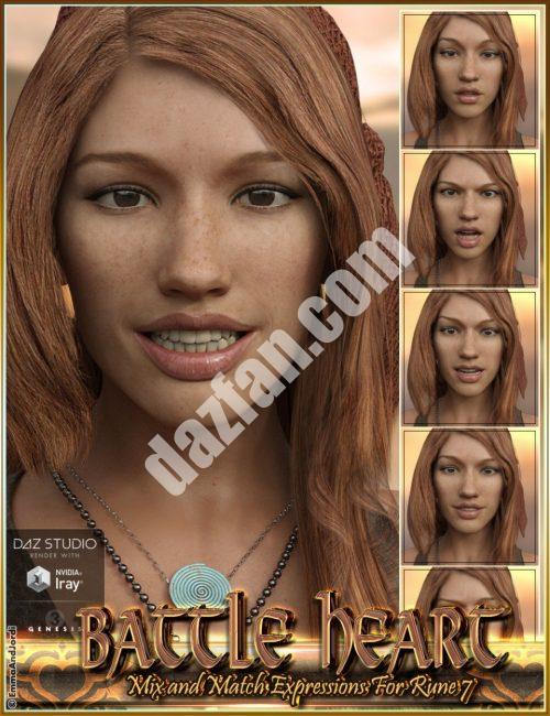 [daz姿势] 战斗之心混搭表情包：适用于符文7号和创世3号女性角色。-DAZ爱好者