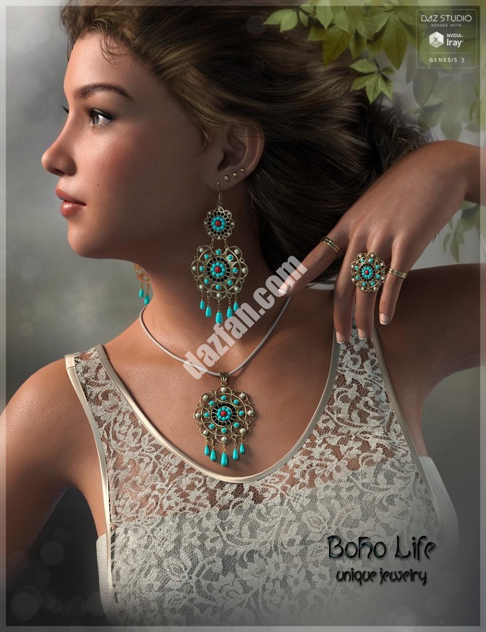 [daz服装] 波西米亚生活珠宝-DAZ爱好者