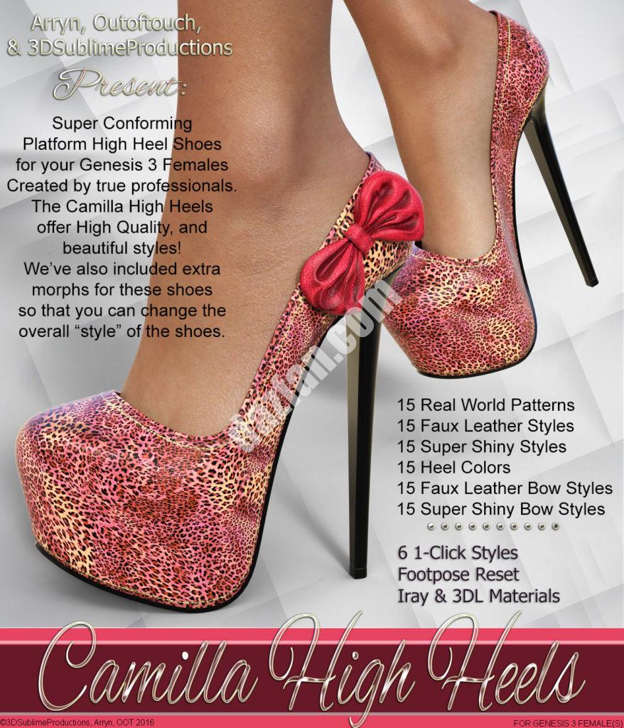 [daz服装] 创世纪3女款Camilla高跟鞋-DAZ爱好者