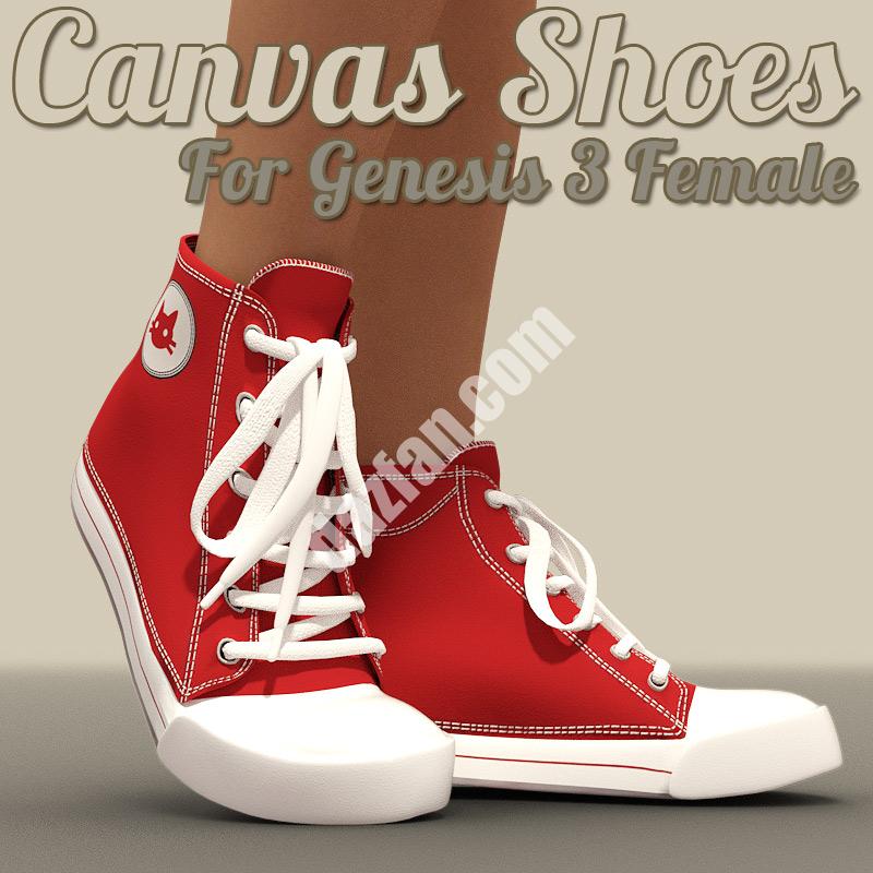 [daz服装] 帆布鞋(G3女)-DAZ爱好者