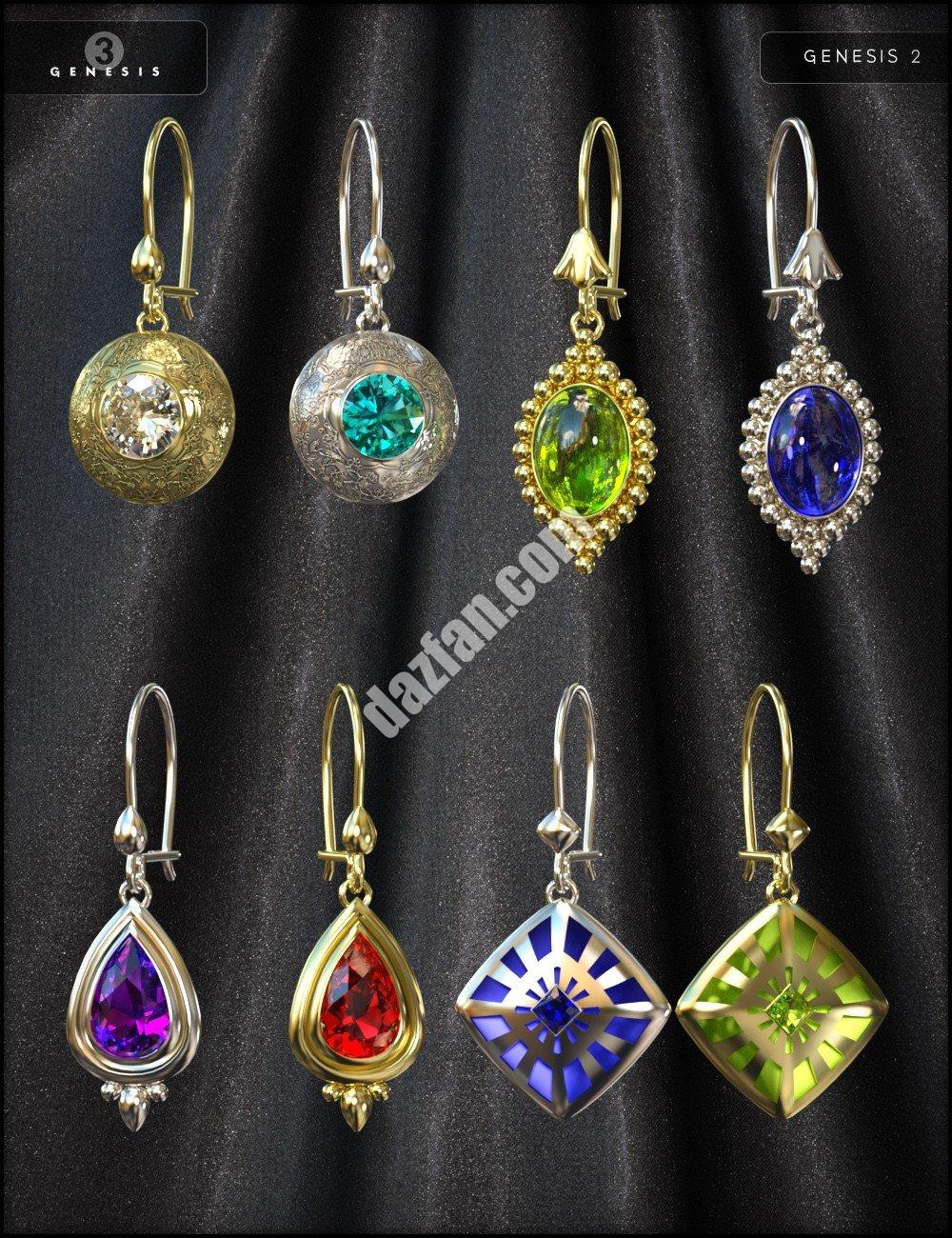 [daz服装] 精致的耳环为创世纪2和3女性(s)-DAZ爱好者