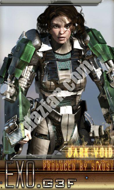 [daz服装] G3F的黑暗虚空太空服-DAZ爱好者