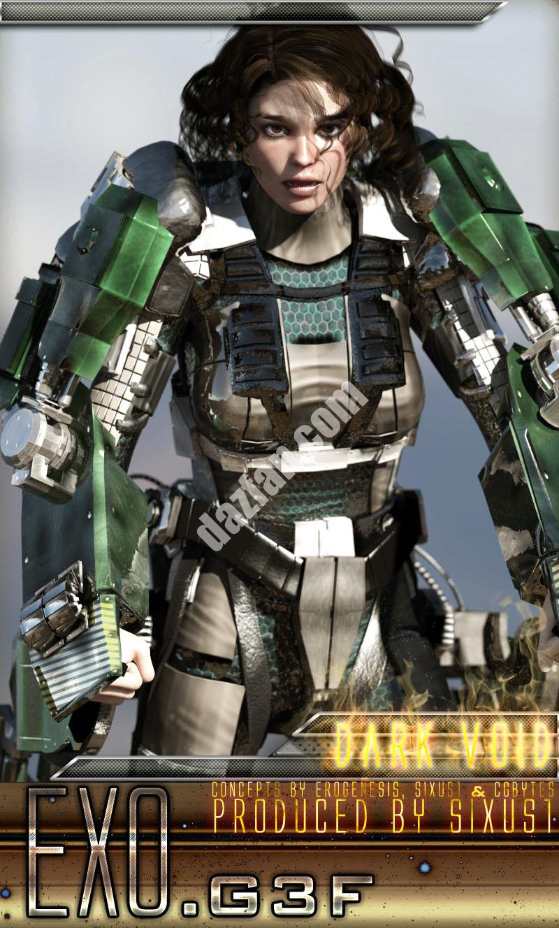 [daz服装] G3F的黑暗虚空太空服-DAZ爱好者