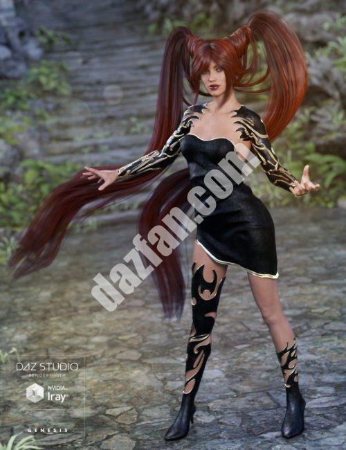 [daz服装] 创世纪3女性版龙战士装备-DAZ爱好者