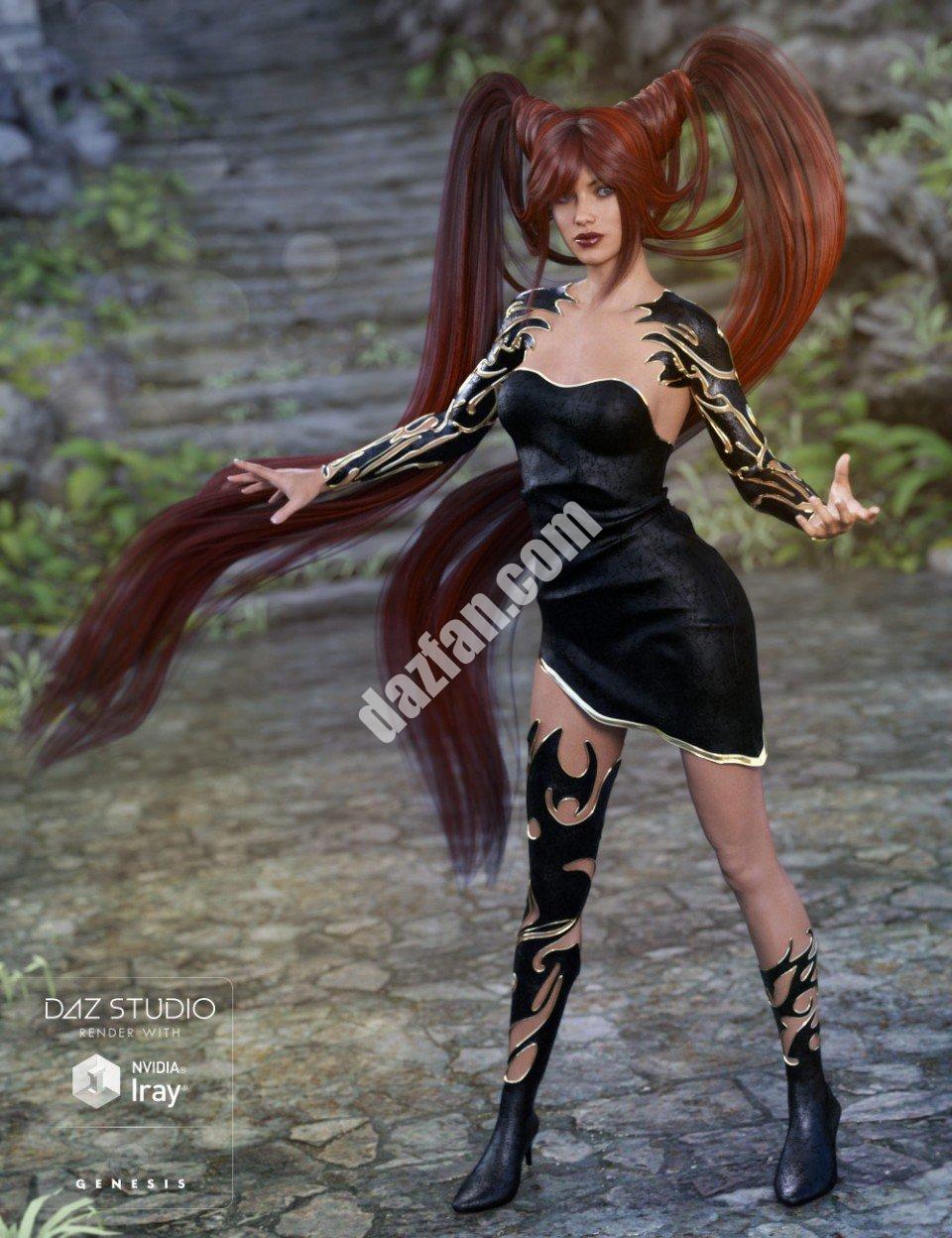 [daz服装] 创世纪3女性版龙战士装备-DAZ爱好者