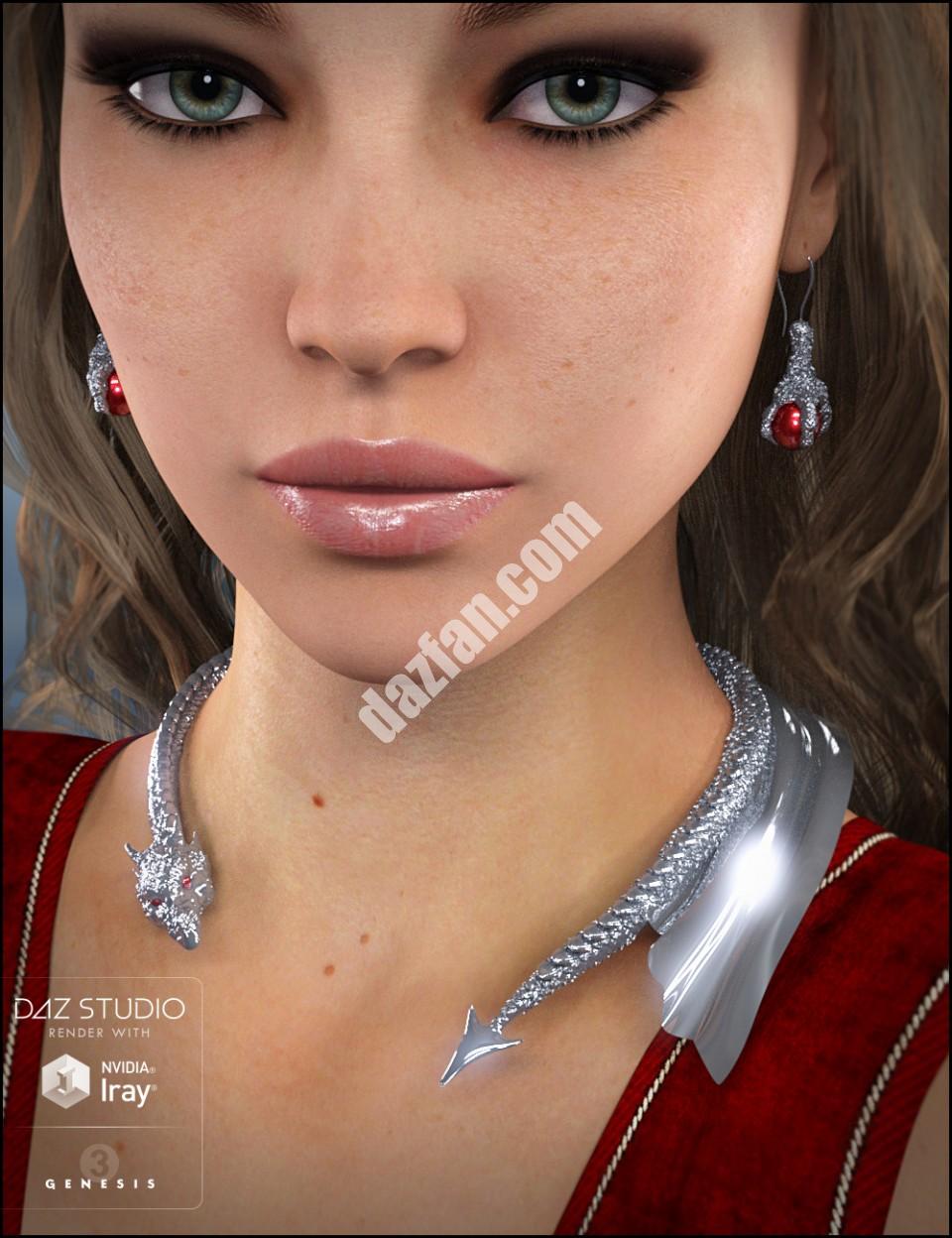 [daz服装] 创世纪3女性龙首饰-DAZ爱好者